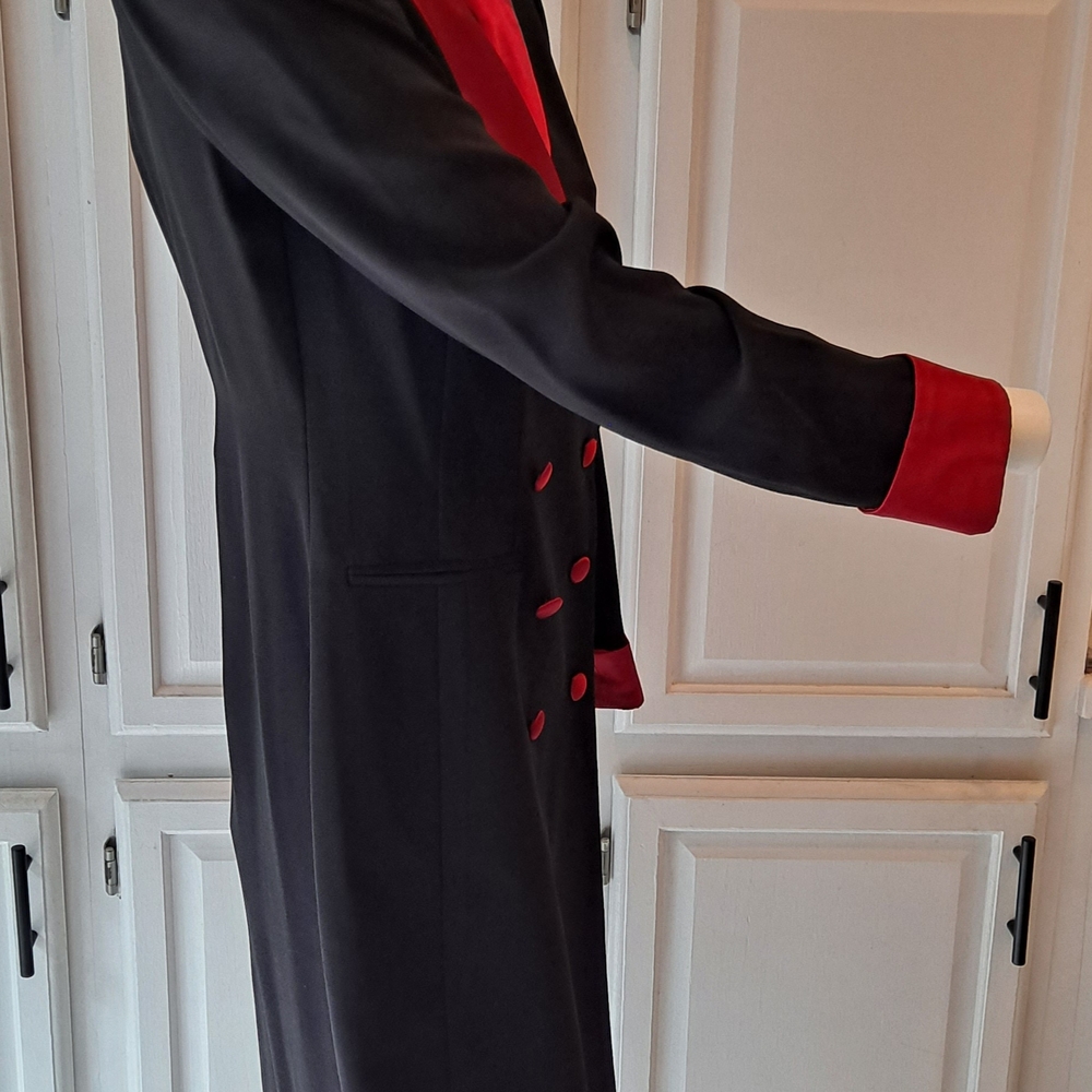 Danny & Nicole Black Dress Blazer with Red Satin Accents - Picture 5 of 12